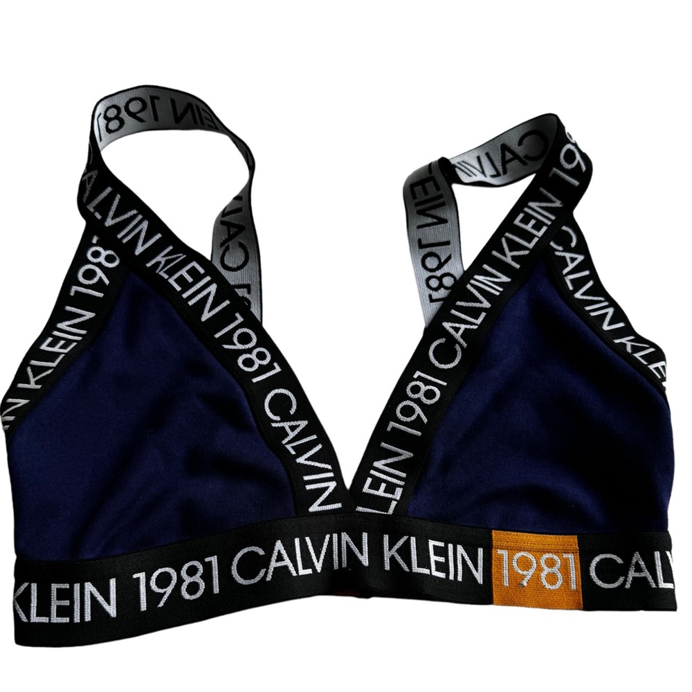 Calvin Klein 1981 Blue Black White Comfy Bra Med